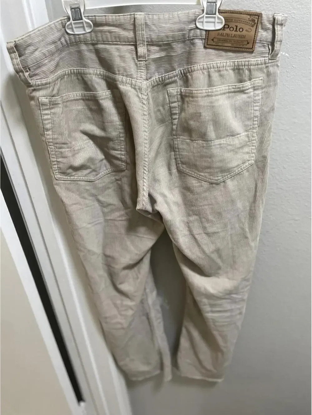 VTG Polo Ralph Lauren Corduroy Pants Beige Men 34x32 *desc